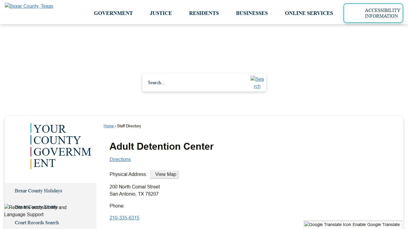 Staff Directory • Adult Detention Center
